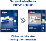 Avery Printable Business Cards with Sure Feed Technology, 2" x 3.5", White, 100 Blank Business Cards, Inkjet Printer Paper (28371) - Image 2