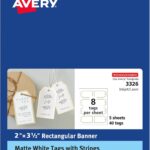 Avery Tags with Metallic Gold Borders and Strings, 2" x 3.5", 40 Total, Laser/Inkjet Printable Tags (3326)