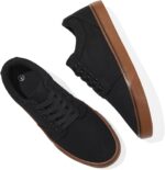 BENPAO Mens White Casual Shoes All Black Fashion Sneakers for Men Low Top Lace Up Canvas Shoes
