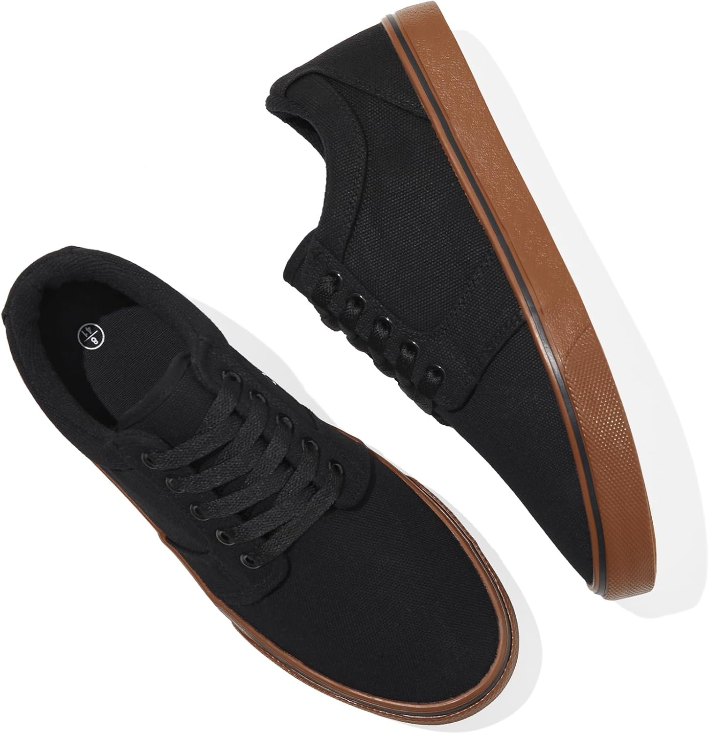 BENPAO-Mens-White-Casual-Shoes-All-Black-Fashion-Sneakers-for.jpg BENPAO Mens White Casual Shoes All Black Fashion Sneakers for Men Low Top Lace Up Canvas Shoes - Image 1