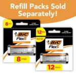 BIC Flex 5 Men's Refillable 5-Blade Razors with 1 Handle and 12 Cartridges, Smooth Shave Kit with Precision Edging Blade, College Dorm Room Essential, Shower Caddy and Toiletry Bag Ready - Image 2