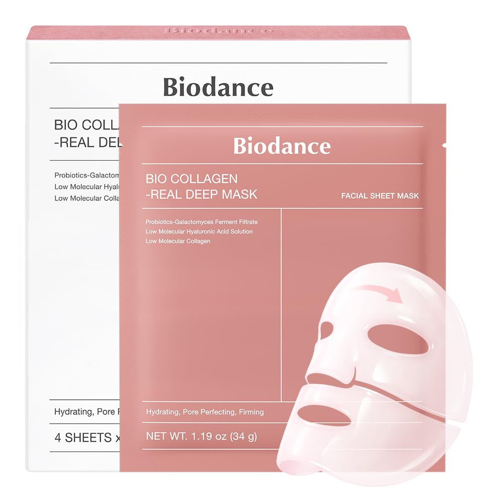 BIODANCE-Bio-Collagen-Real-Deep-Mask-Hydrating-Overnight-Hydrogel-Face-Mask.jpg BIODANCE Bio-Collagen Real Deep Mask, Hydrating Overnight Hydrogel Face Mask, Pore Minimizing, Elasticity, Plumping, Travel Essentials & Self Care Gifts for Women, Korean Skin Care | 1.19oz(34g) x 4ea - Image 1