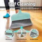 BLACK+DECKER Butler Broom & Dustpan Set - Short Handle, Stand-Up Design - Lightweight, Space-Saving Combo for Kitchen, Living Room, Bathroom, Lobby Floors - Home Cleaning Essential, Teal/Grey - Image 2