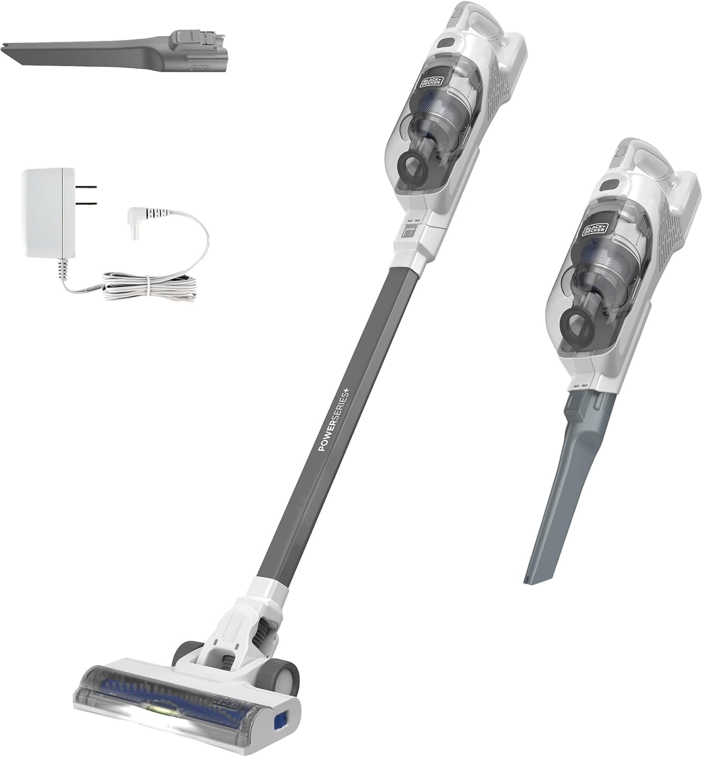 BLACKDECKER-POWERSERIES-16V-MAX-Stick-Vacuum-Cordless-Rechargeable-with-LED.jpg BLACK+DECKER POWERSERIES 16V MAX Stick Vacuum Cordless Rechargeable with LED Lights,Portable Vacuum Cordless, Lightweight, Anti-Tangle, Self-Standing, Multi-Surface, White (BHFEA420J) - Image 1