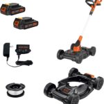 BLACK+DECKER Weed Eater, Lawn Edger and Cordless Lawn Mower 3 in 1 Combo, Includes (2) Batteries, Charger, 12 Inch Battery Powered String Trimmer and Lawnmower, Adjustable Length and Height (MTC220)