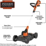 BLACK+DECKER Weed Eater, Lawn Edger and Cordless Lawn Mower 3 in 1 Combo, Includes (2) Batteries, Charger, 12 Inch Battery Powered String Trimmer and Lawnmower, Adjustable Length and Height (MTC220) - Image 2