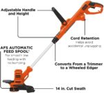 BLACK+DECKER Weed Wacker with Auto Feed, 14-Inch 2 in 1 String Trimmer Lawn Edger, Powerful 6.5-Amp Lightweight Electric Weed Eater (BESTA510) - Image 2
