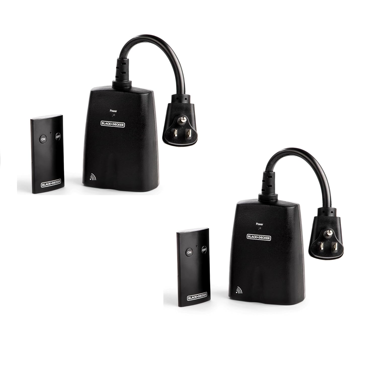 BLACKDECKER-Wireless-Outdoor-Outlet-2-Pack-of-Remote-Controls-and-Grounded.jpg BLACK+DECKER Wireless Outdoor Outlet, 2-Pack of Remote Controls and Grounded Outlets, Weather-Resistant Remote Light Switches - Image 1