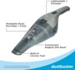 BLACK+DECKER dustbuster Handheld Vacuum, 8V Cordless, Hand Vacuum for Quick Cleanup with Crevice Tool and Washable Filter (HNVC220BCZ01) - Image 2