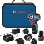 BOSCH GSR12V-300FCB22 12V Max Drill/Driver with 5-In-1 FlexiClick System with (2) 2.0 Ah Batteries