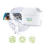 BRITA Glass Water Filter Jug Light Blue (2.5L) Starter Pack inc. 3X MAXTRA PRO All-in-1 Cartridge - Premium Glass jug with Easy-Filling Flip-Lid and Indicator - in Sustainable Smart Box Packaging - Image 2