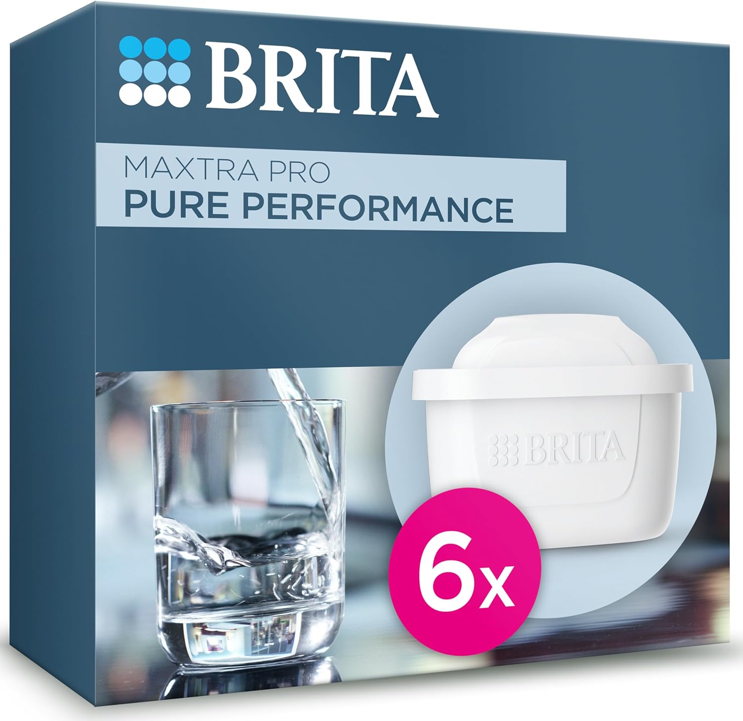 BRITA-MAXTRA-PRO-Pure-Performance-Water-Filter-Cartridge-6.jpg BRITA MAXTRA PRO Pure Performance Water Filter Cartridge - 6 Pack - Original BRITA Refill reducing impurities, Chlorine, PFAS, pesticides and limescale for tap Water with Better Taste - Image 1