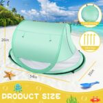 Baby Beach Tent,Large Pop Up Beach Tent Sun Shade for Beach,Portable Baby Travel Tent with Mosquito Net,Indoor Baby Play Tent,UPF 50+ UV Protection Sun Shelters for Infants - Image 2