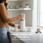 Baby Brezza All Day Portable Breastmilk Cooler, Large 20z Capacity, Insulated Travel Bottle Includes 2 Ice Packs + 2 Bottles, Sage Green - Image 2