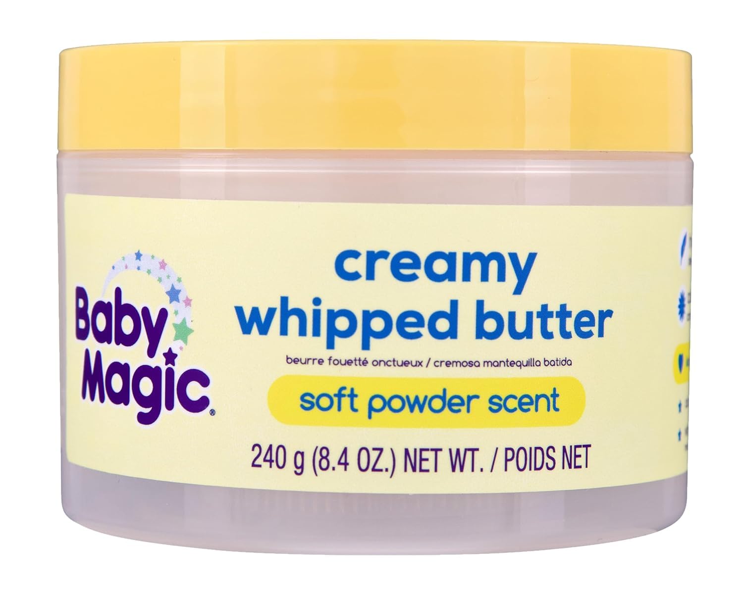 Baby-Magic-Creamy-Whipped-Butter-Soft-Powder-Scent-Helps-Keep.jpg Baby Magic Creamy Whipped Butter, Soft Powder Scent, Helps Keep Skin Feeling Healthy and Baby Soft, Hypoallergenic, 8.4 fl oz. - Image 1