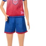 Barbie Careers USSF Soccer Fashion Doll Dressed in Removable Sport-Themed Outfit & Shoes with Accessories