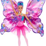Barbie Dance and Flutter Doll with 2-in-1 Transformation from Dancer to Butterfly with Opening Wings, Purple Hair, Headpiece & Removable Tutu | Transforms from dancer to butterfly with opening wings, purple hair, floral headpiece & removable tutu.