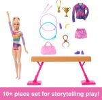 Barbie Gymnastics Doll & Accessories, Playset with Blonde Fashion Doll, C-Clip for Flipping Action, Balance Beam, Warm-Up Suit & More - Image 2