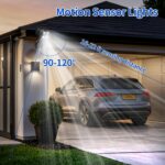 Battery Powered Outdoor Motion Sensor Light, 600LM 6000K Waterproof Wide-Angle Detection Auto On/Off LED Security Light for Garage, Yard, Front Door, Stair and Driveway, Black(2 Pack) - Image 2