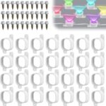 Beeveer 70 Set Light Clips Compatible with Govee Pro H706 H806 Mounting Clips with 140 Screws Compatible with Govee H706 H806 Pro Permanent Outdoor Lights Extension, Install Firmly (White)