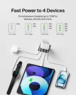 Belkin 112W 4-Port GaN USB C Charger Block, USB-C Power Delivery Super Fast Charging & USB-A Port, MacBook, Samsung Galaxy S26, Apple iPhone 17, Air, iPad, Google Pixel, Nintendo Switch 2, etc., White - Image 2