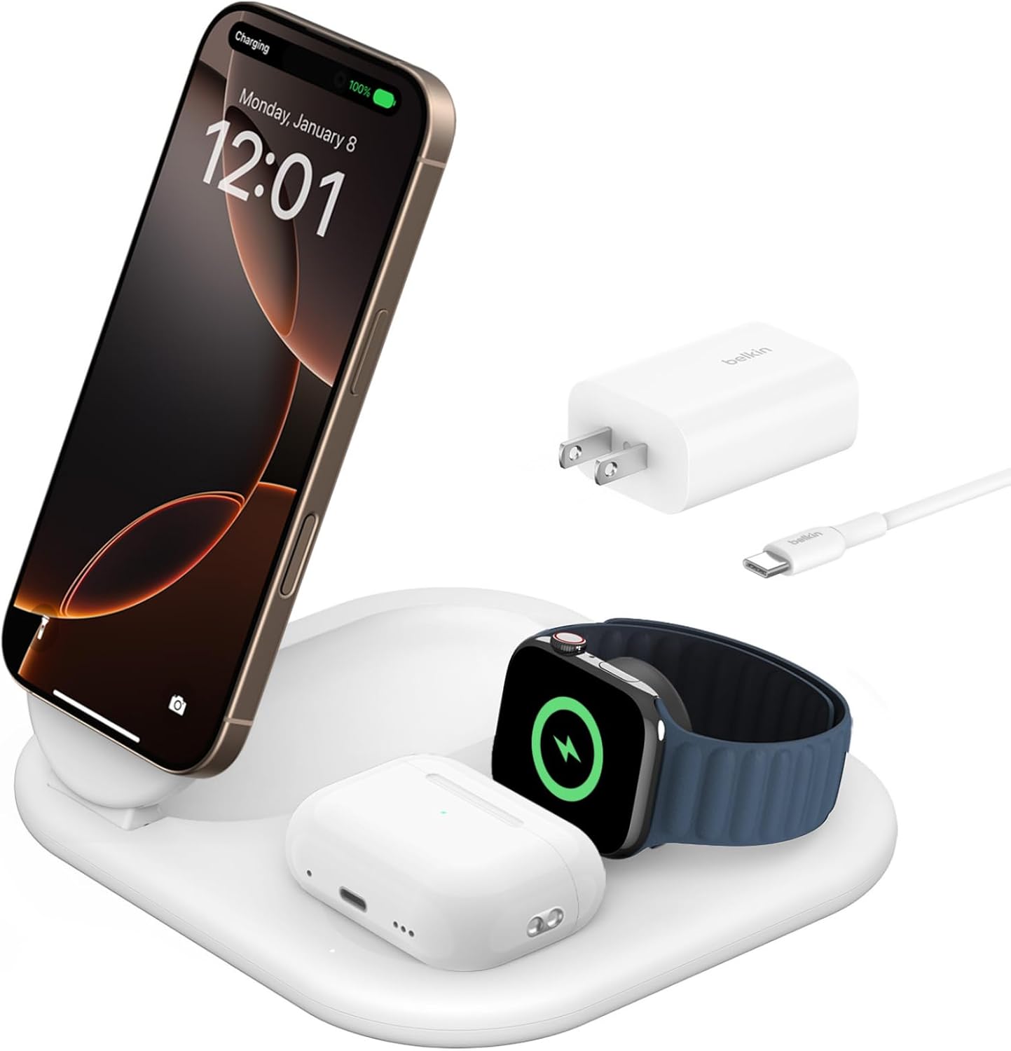 Belkin-3-in-1-MagSafe-Compatible-iPhone-Charger-Foldable-Magnetic-Qi2-Certified.jpg Belkin 3-in-1 MagSafe-Compatible iPhone Charger - Foldable Magnetic Qi2 Certified, MagSafe Charging Station for Phone, Apple Watch, AirPods - Wireless for Multiple Devices - Image 1
