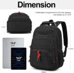 Boavan Laptop Backpack for men, 15.6 inch Laptop Bag with USB Port, Waterproof Travel Work Backpack Purse, Anti-Theft Teacher Nurse Doctor Casual Bookbags Office Business backpack，Black - Image 2