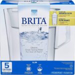 Brita Water Pitcher, Slim, 5 Cup Capacity, Includes One Advanced Filter-White, Size