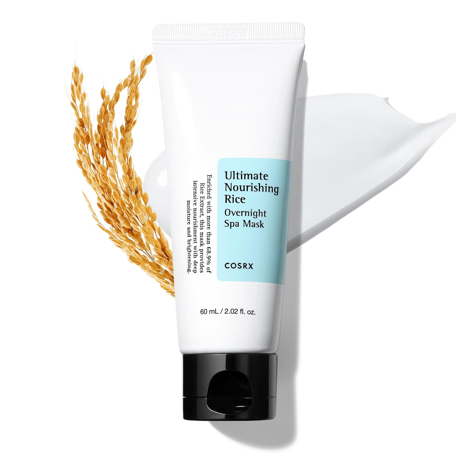 COSRX-Ultimate-Nourishing-Rice-Overnight-Spa-Mask-60ml-202.jpg COSRX Ultimate Nourishing Rice Overnight Spa Mask, 60ml / 2.02 fl.oz | Rice Extract 68% and Niacinamide 2%, Korean Skin Care, Animal Testing Free - Image 1