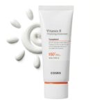 COSRX Vitamin E Sunscreen for Oily Skin SPF 50, Natural Glow Face Sunscreen, Lightweight, Non-Sticky, No White Cast, Hydrating, Beach Essentials, Summer Travel Essentials, Korean Skincare,1.69 fl oz