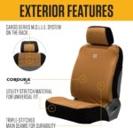 Carhartt Universal Nylon Duck Canvas Fitted Bucket Seat Cover, Durable Seat Protection with Rain Defender, Single, Gravel - Image 2