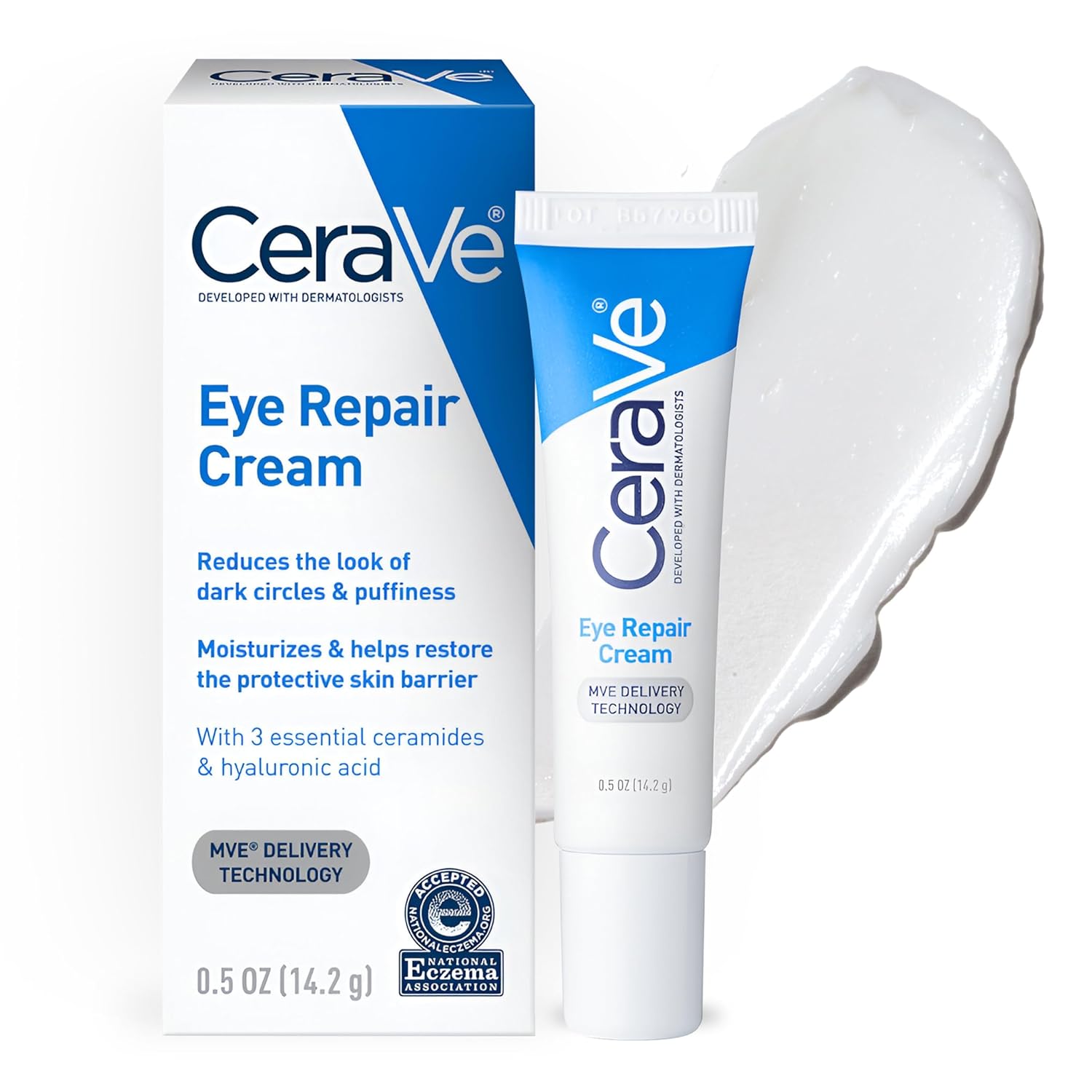 CeraVe-Eye-Repair-Cream-Under-Eye-Cream-For-Puffiness-And.jpg CeraVe Eye Repair Cream, Under Eye Cream For Puffiness And Bags Under Eyes, Hyaluronic Acid + Niacinamide + Marine Botanical Complex, Oil Free & Opthalmologist Tested - Image 1