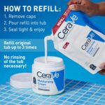 CeraVe Moisturizing Cream, Body and Face Moisturizer for Dry Skin, Body Cream with Hyaluronic Acid and Ceramides, Daily Moisturizer, Oil-Free, Fragrance Free, Non-Comedogenic, 16 Ounce Refill - Image 2