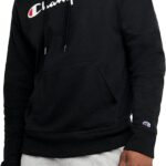 Champion Men's Pullover Graphic Fleece Hoodie, Standard Fit, Midweight Fleece, Classic Script Logo