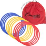 Champion Sports Speed Ring Set Multi-color, One Size | 12 Agility Rings, 18-Inch, w/ Carry Bag – Boosts Speed, Coordination & Agility – Indoor/Outdoor, Ideal for PE & Coaches