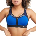 Champion Women's Sports Bra, Motion Control Zip High-impact Sports Bra, Wirefree Bra for Women - Image 2
