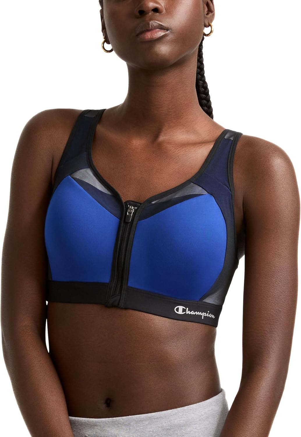 Champion-Womens-Sports-Bra-Motion-Control-Zip-High-impact-Sports-Bra.jpg Champion Women's Sports Bra, Motion Control Zip High-impact Sports Bra, Wirefree Bra for Women - Image 1