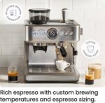 Chefman Crema Supreme 15 Bar Espresso Machine with Milk Frother, Barista Steam Wand, Professional Coffee Maker with Coffee Grinder, 30 Grind Settings, 3L Removable Water Tank - Stainless Steel - Image 2