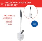 Clorox Corner Toilet Bowl Brush with Under Rim Scrubber, Includes Corner Storage Caddy, White - Image 2