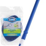 Clorox Extendable Tub & Tile Scrubber with Polyurethane Head – Heavy Duty Bathroom Cleaning Brush with Bonus Refill, Pivoting Head, Replaceable Pad, Works with Clorox Wipes