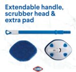 Clorox Extendable Tub & Tile Scrubber with Polyurethane Head – Heavy Duty Bathroom Cleaning Brush with Bonus Refill, Pivoting Head, Replaceable Pad, Works with Clorox Wipes - Image 2
