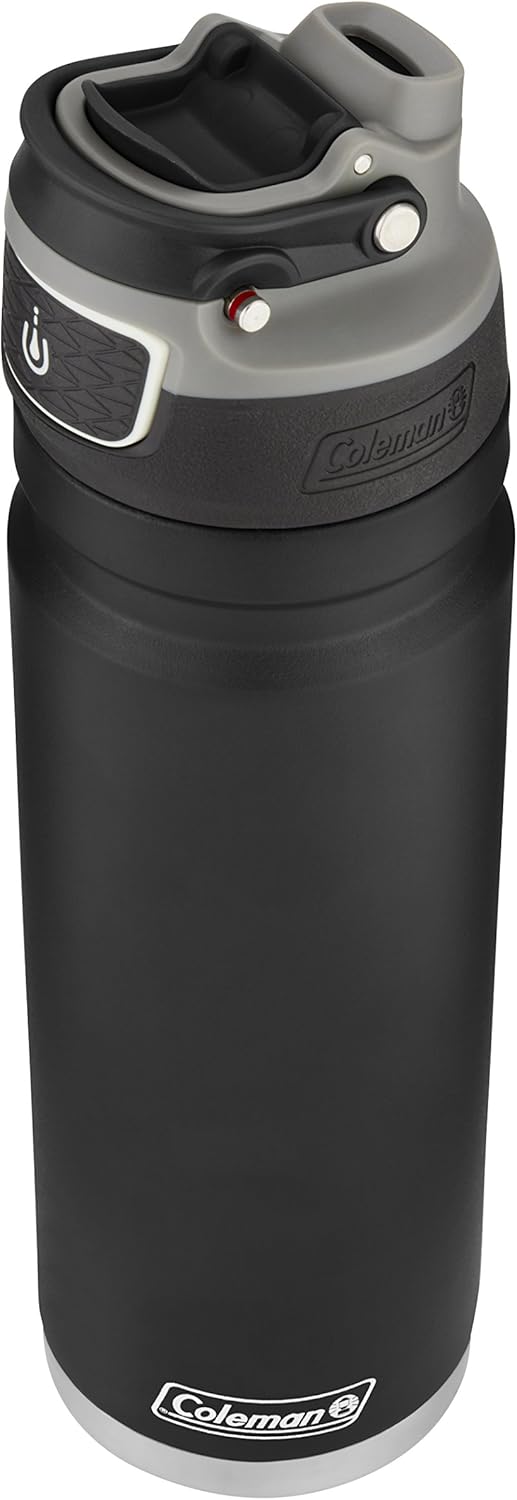 Coleman-Autoseal-FreeFlow-Stainless-Steel-Water-Bottle-Black-24oz.jpg Coleman Autoseal FreeFlow Stainless Steel Water Bottle, Black, 24oz - Image 1
