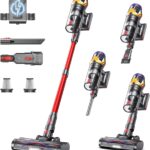 Cordless Vacuum Cleaner, Upgraded 55KPA 650W 70Mins Stick Vacuum with Hurricane Mode, Self-Standing, Touch Screen, 1.8L Dust Cup, Anti-tangle Wireless Vacumm, Vacuum Cleaners for Home/Pet Hair/Carpets