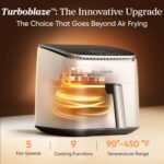 Cosori 9-in-1 TurboBlaze Air Fryer 6 Qt, Smart Control, 90°–450°F, Shake Reminders, Precise Heating for Even Results, Air Fry, Roast, Bake, Broil, Dry, Frozen, Proof, Reheat, Keep Warm, 120V, Cream - Image 2