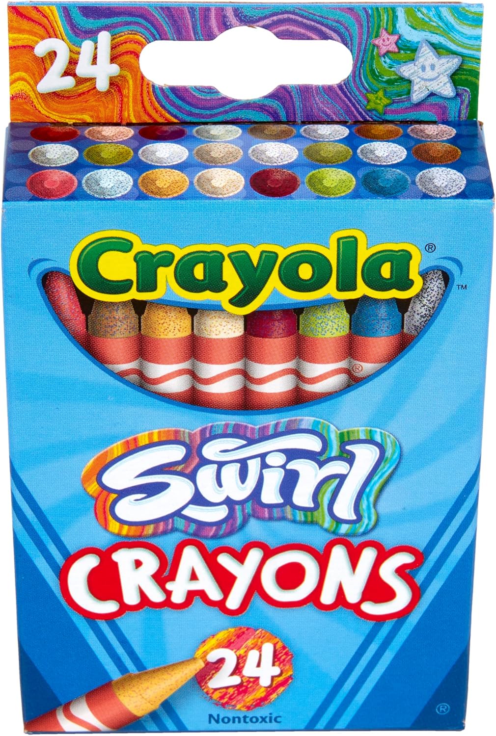 Crayola-Swirl-Crayons-24ct-Kids-Crayons-Multicolor-Rainbow-Coloring-Supplies.jpg Crayola Swirl Crayons (24ct), Kids Crayons, Multicolor, Rainbow Coloring Supplies, Great for Kids Art Projects, Nontoxic, 3+ - Image 1