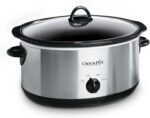 Crock-Pot 7-Quart Manual Slow Cooker, Family Size Serves 8+ People & Fits 6-lb Roast, Removable Stoneware with Warming Setting, Dishwasher Safe for Easy Cleanup, Stainless Steel
