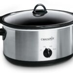 Crock-Pot 7-Quart Manual Slow Cooker, Family Size Serves 8+ People & Fits 6-lb Roast, Removable Stoneware with Warming Setting, Dishwasher Safe for Easy Cleanup, Stainless Steel