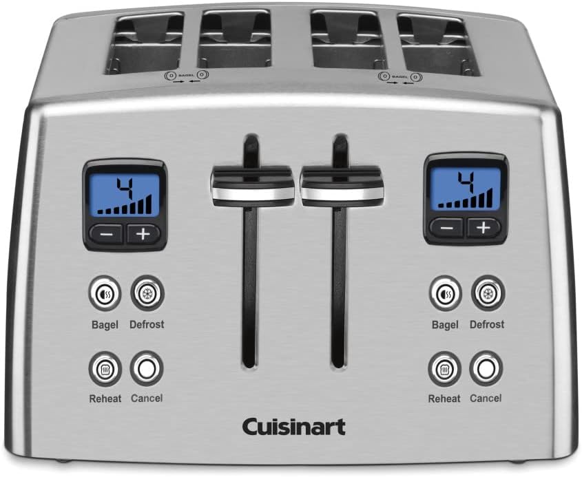 Cuisinart-4-Slice-Countdown-Motorized-Toaster-Compact-Design-with-Extra-Wide.jpg Cuisinart 4 Slice Countdown Motorized Toaster, Compact Design with Extra-Wide Slots for Toasting, Defrost & Reheat Functions, CPT-435P1, Stainless Steel - Image 1