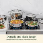 Cuisinart 7-Piece Stainless Steel Pots and Pans Set, Cookware Set Compatible with Induction, Electric, Gas Cooktops, Aluminum Core for Quick Even Heat, Cool Grip Handles, Dishwasher Safe, Oven Safe - Image 2