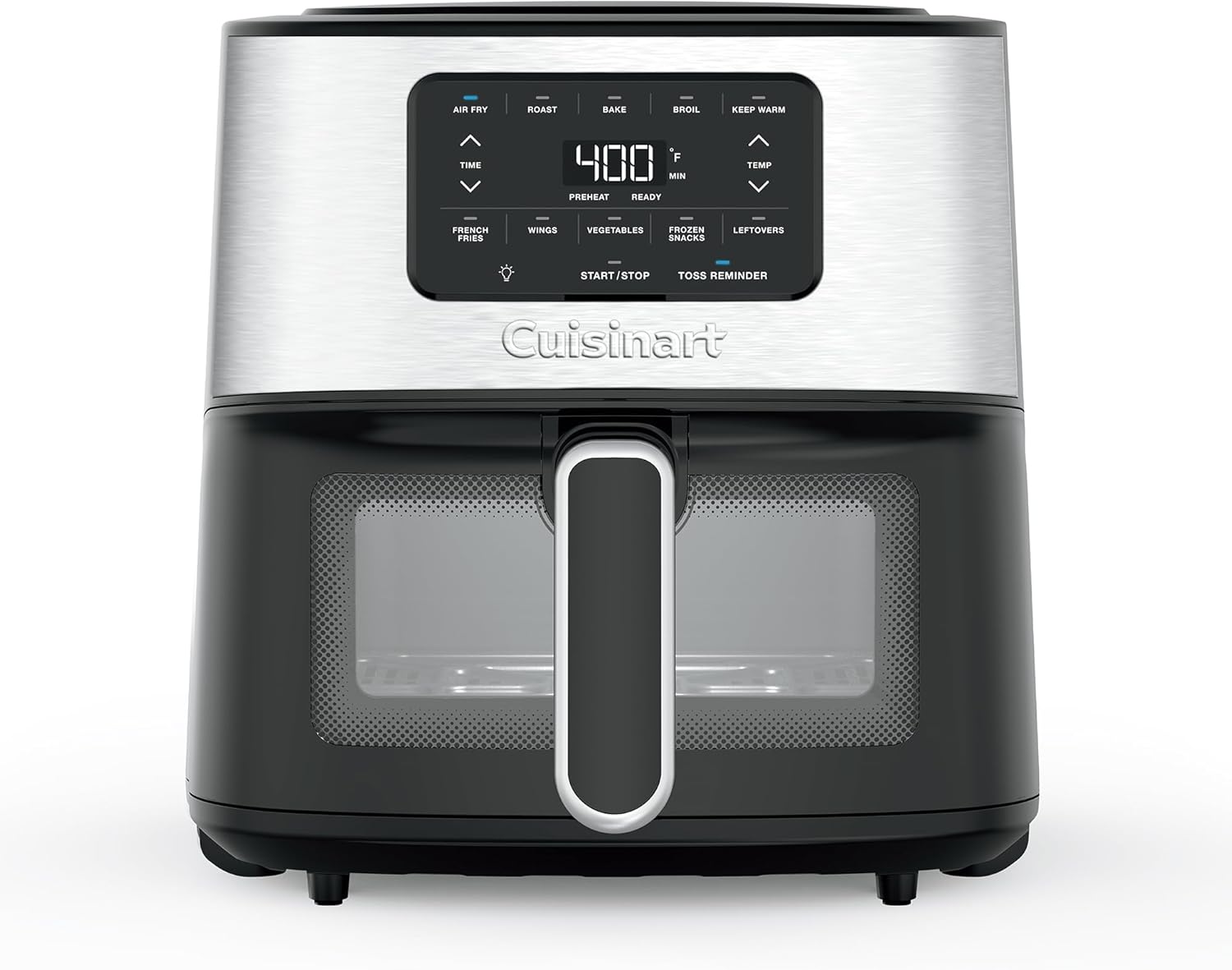 Cuisinart-Air-Fryer-6-Quart-Basket-Large-Fryer-with-5-Cooking.jpg Cuisinart Air Fryer, 6-Quart Basket Large Fryer with 5 Cooking Functions to Roast, Bake, Broil, Air Fry and Keep Warm, 5 Airfryer Presets, Dishwasher-Safe Parts, AIR-200NAS, Stainless Steel & Black - Image 1